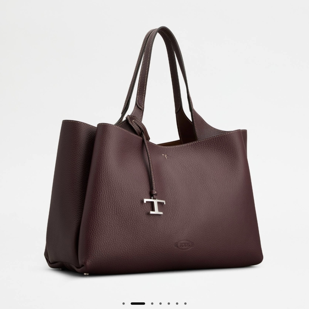 Tod's Medium Apa Leather Tote Burgundy - Picture 2 of 14